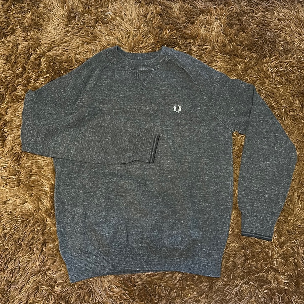 FRED PERRY crew neck SWEATER Grey Skinhead Oi! Casual MOD Sharp Proper Rudeboy